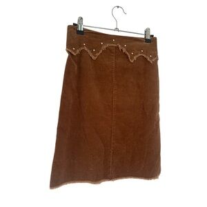 Y2K Corduroy Skirt with Embellishments